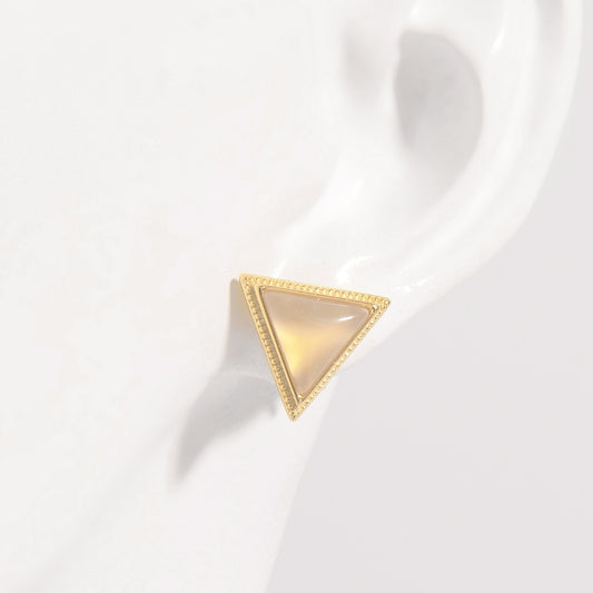 925 Sterling Silver Zircon Triangle Stud Earrings