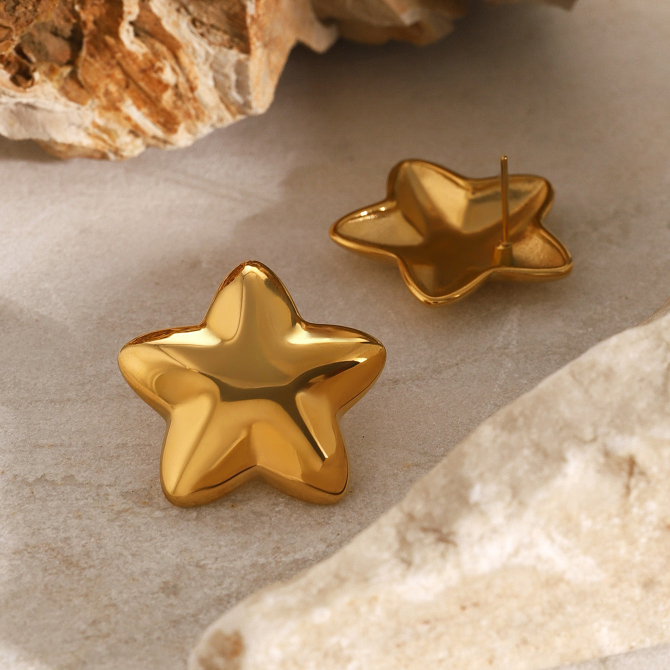 Stainless Steel Star Stud Earrings